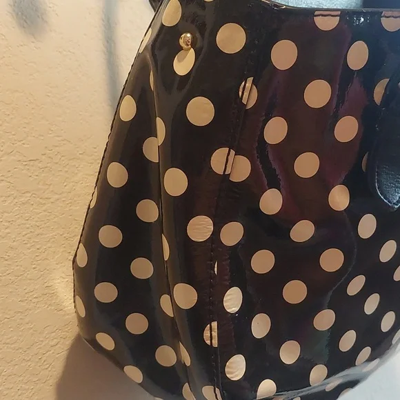Kate Spade Black White Polka Dot Purse - Picture 9 of 10